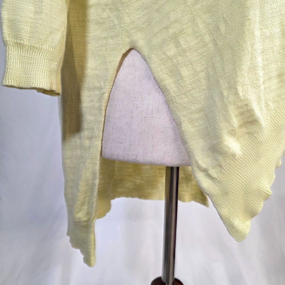 Anthropologie Moth Cotton Blend 3/4 Sleeve High-Low Knit Yellow Top Size XS - Picture 3 of 8